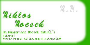 miklos mocsek business card